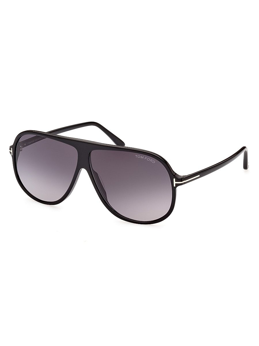 Men's 60MM Aviator Sunglasses - Black Smoke