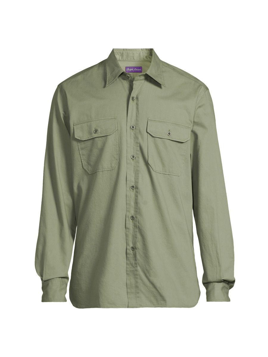 Ralph Lauren Purple Label Men's Chino Twill Shirt - Dark Ivy - Size XL