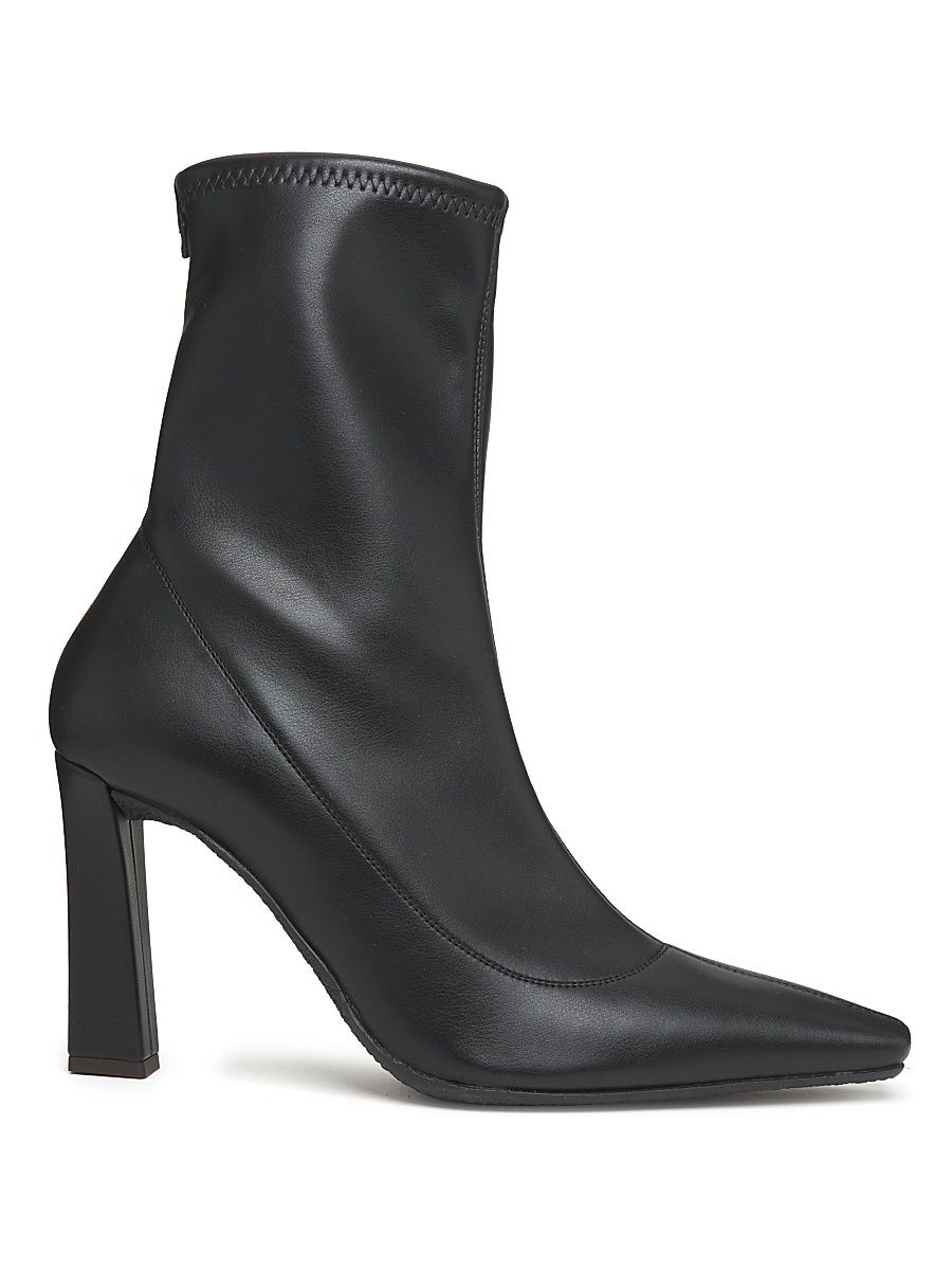 Women's 90MM Leather Square-Toe Ankle Booties - Nero - Size 12