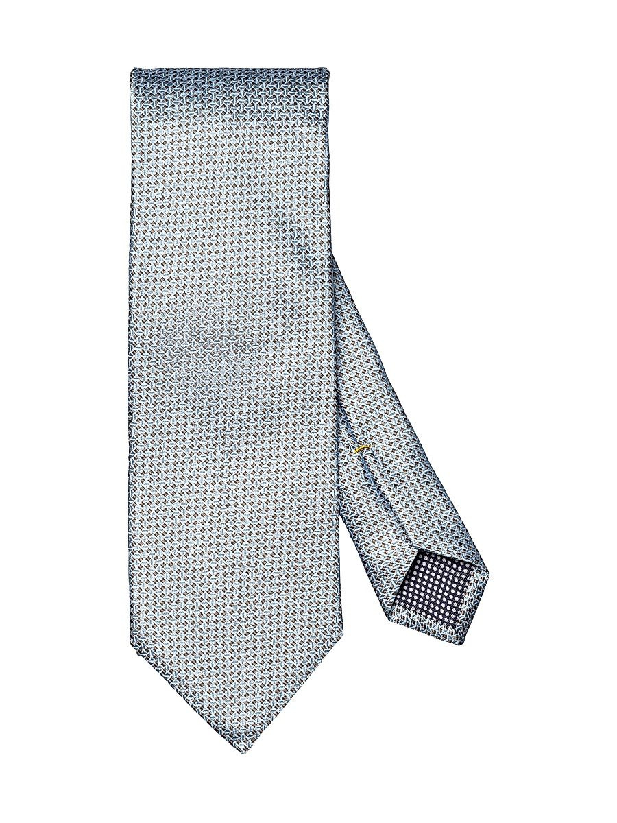 Men's Geometric Silk Tie - Blue