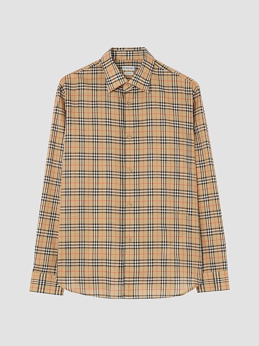 Men's Radmar Check Button-Front Shirt - Sand Ip Check - Size XL