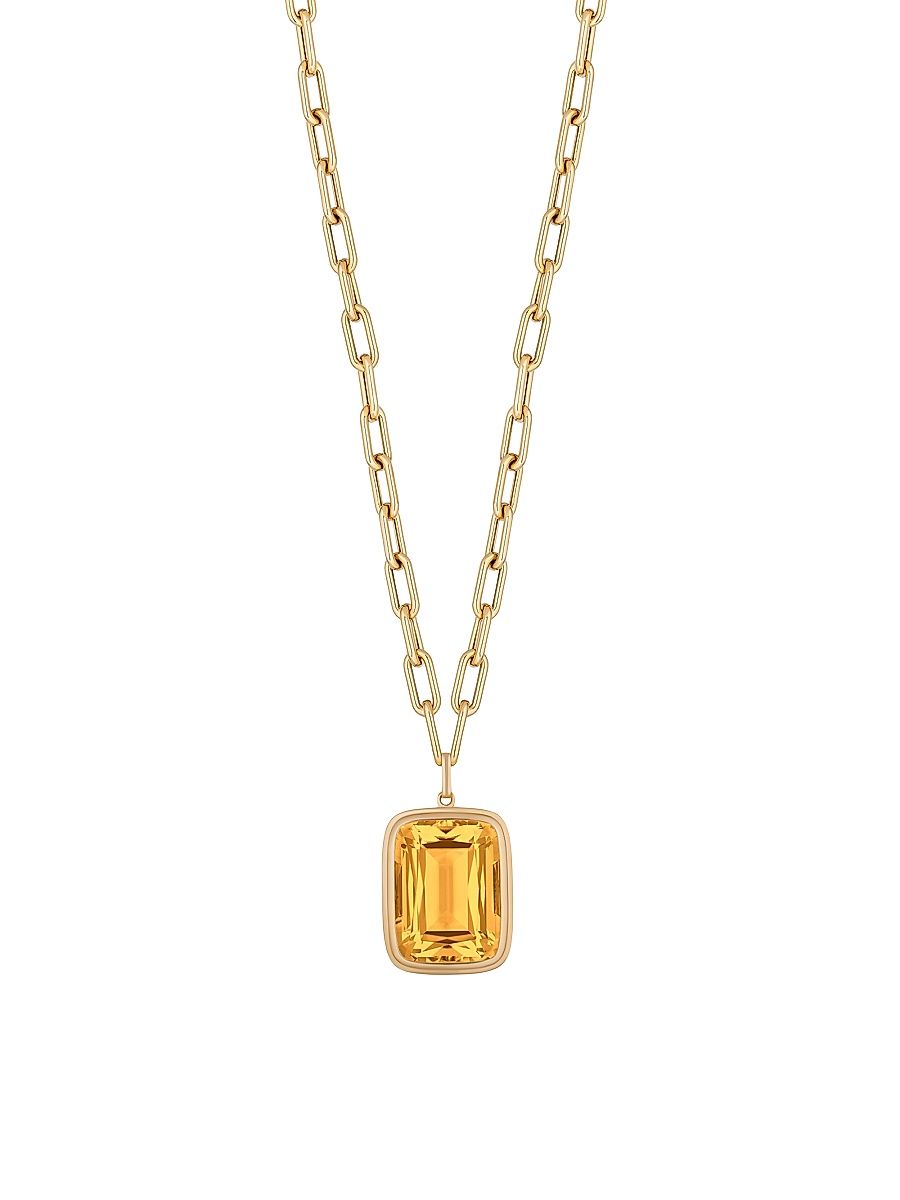 Women's Manhattan 18K Yellow Gold & Madeira Citrine Pendant Necklace - Citrine