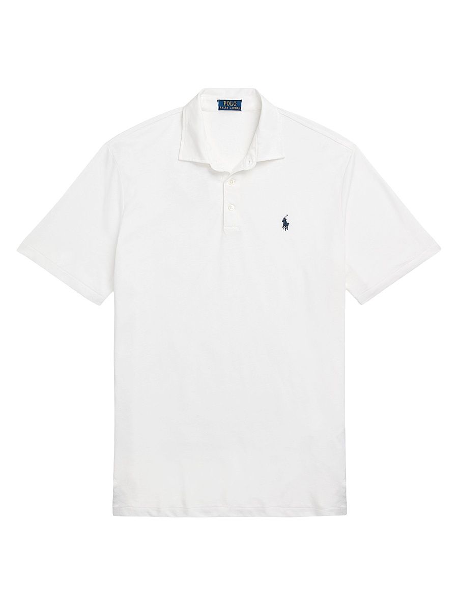 Men's Cotton & Linen-Blend Polo Shirt - White - Size XS