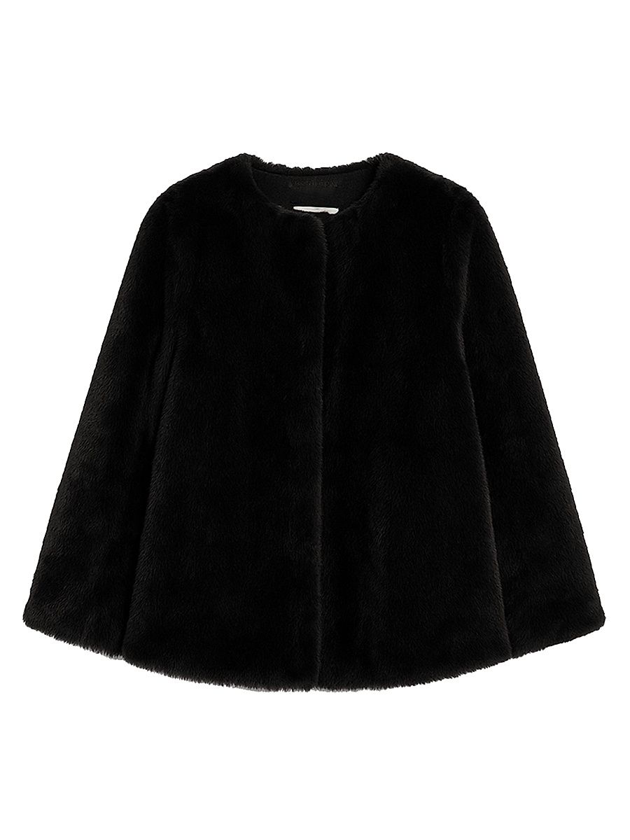 Women's Sloane Printed Faux-Fur Cape - Noir - Size Medium