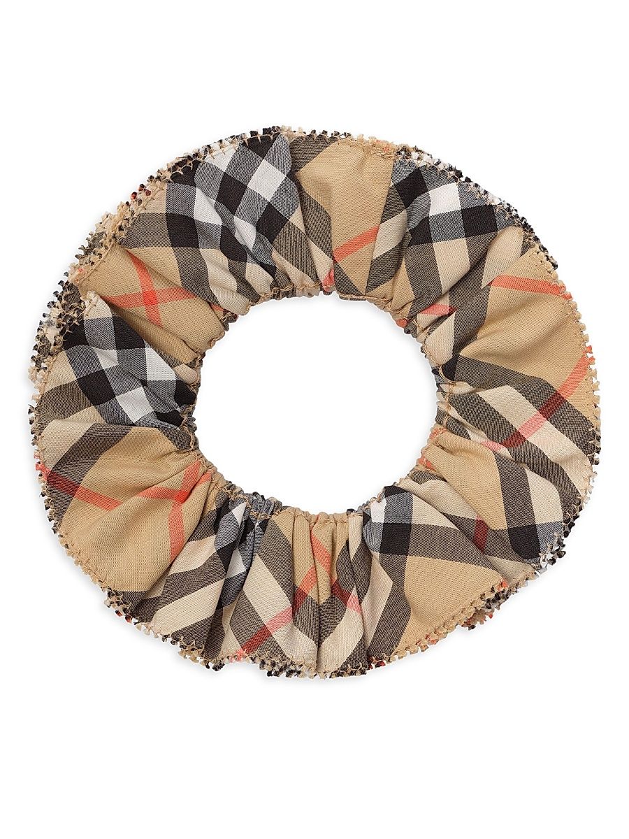 Girl's Check Cotton Scrunchie - Sand
