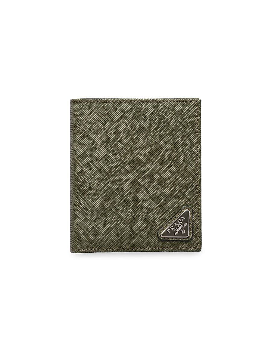 Men's Saffiano Leather Wallet - Olive Green