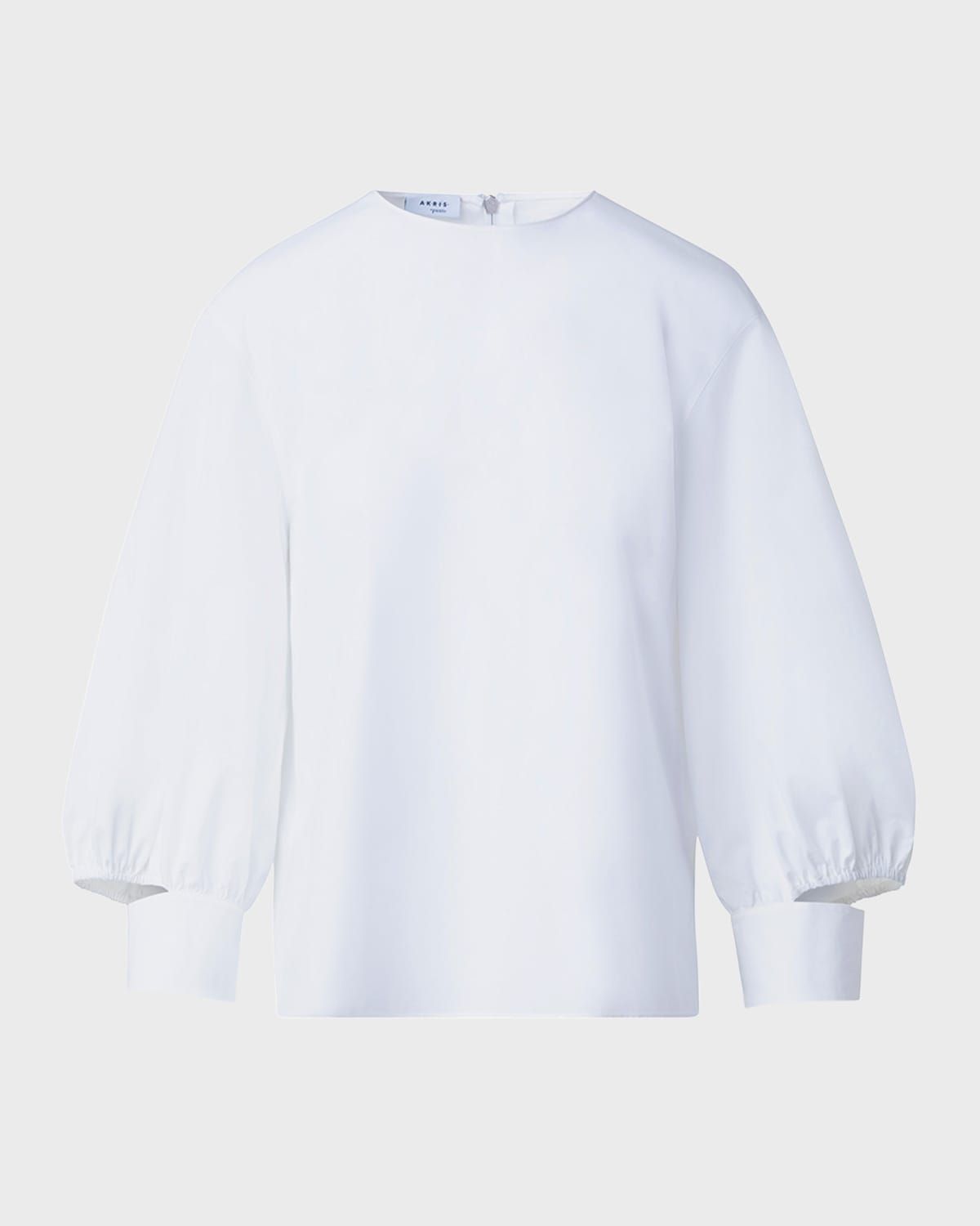 Cotton Poplin Blouse with Split Cuffs