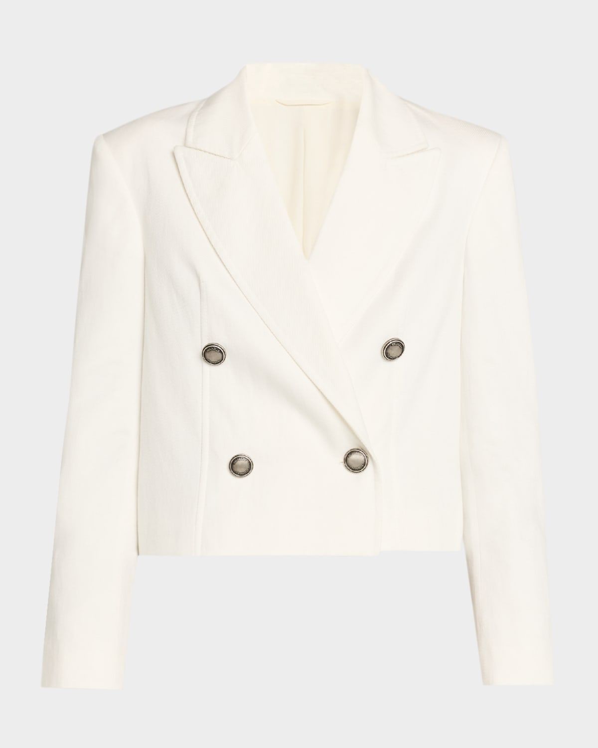 Cotton Paper Twill Double-Breasted Jacket
