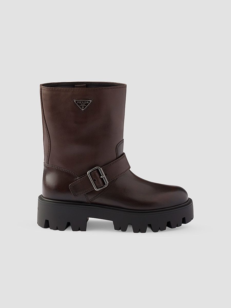 Women's Leather Booties - Brown - Size 4.5