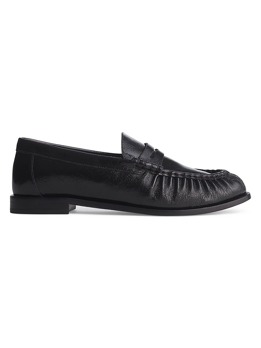 Women's Lexi Leather Penny Loafers - Black - Size 11