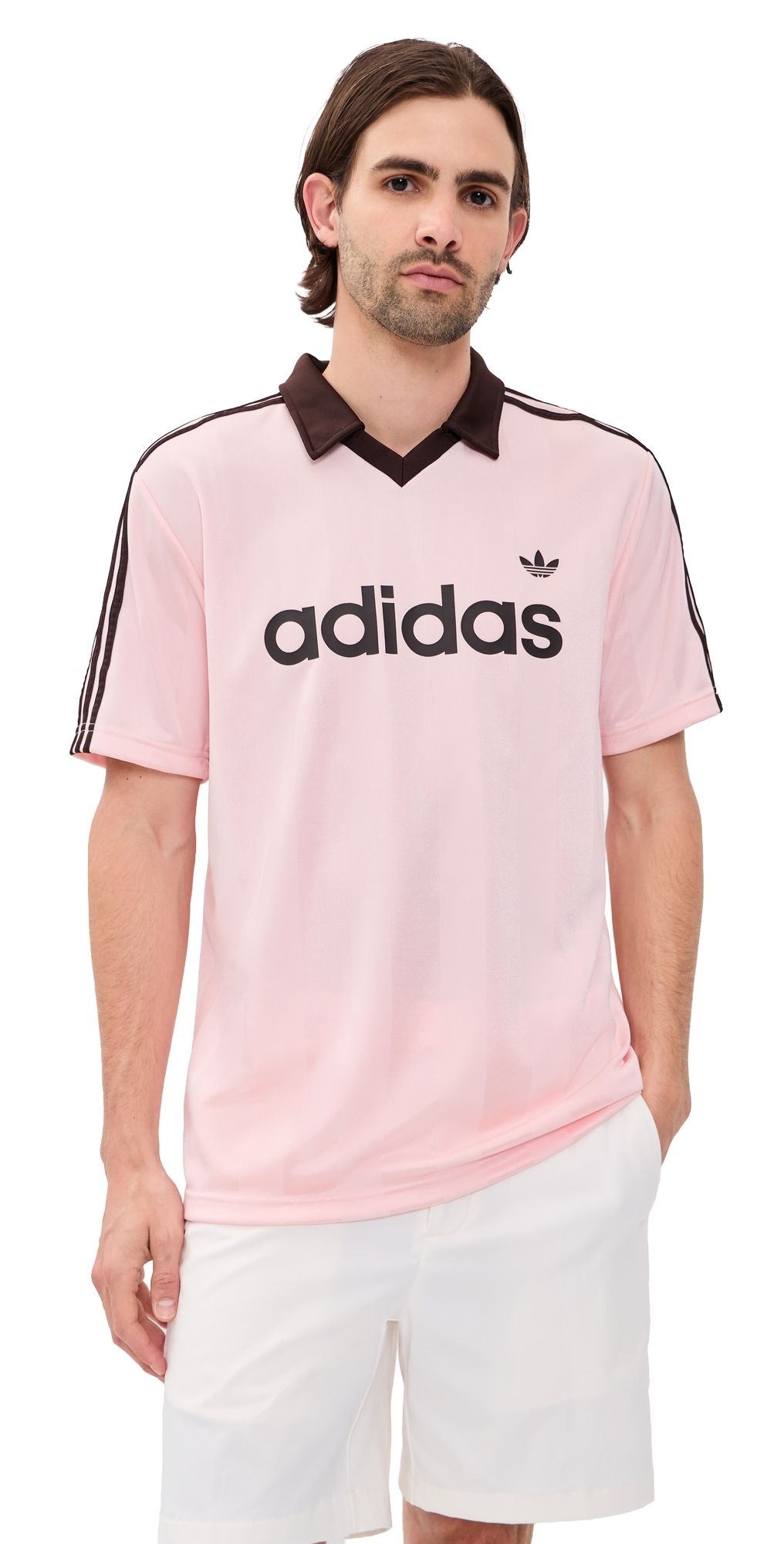 adidas Archive Collar Engineered Jersey Sandy Pink M