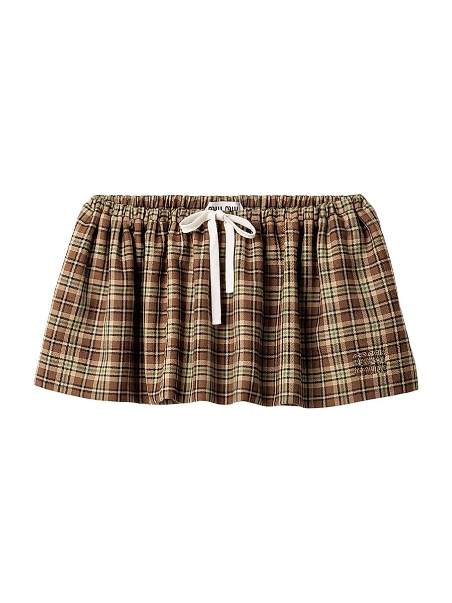 Women's Plaid Miniskirt - Brown - Size 10
