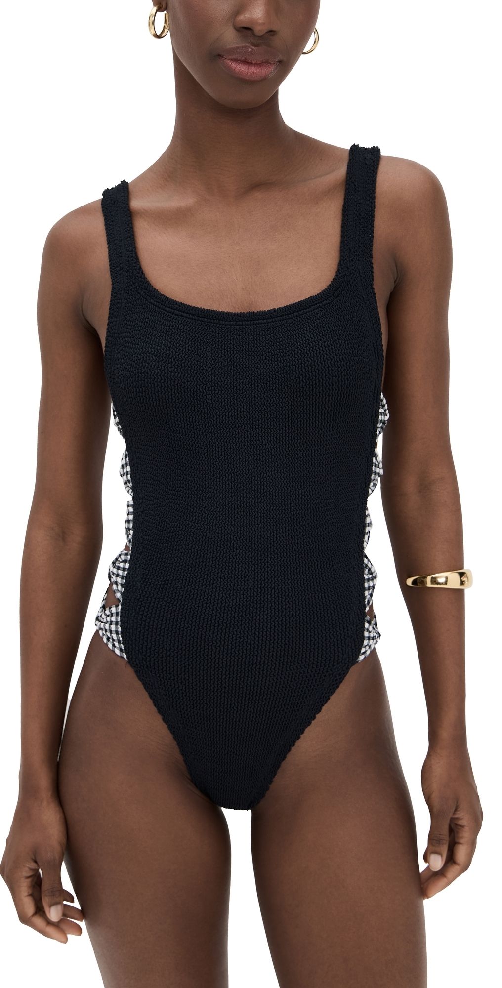 Hunza G Womens One Piece Swimsuit Black/Black One Size