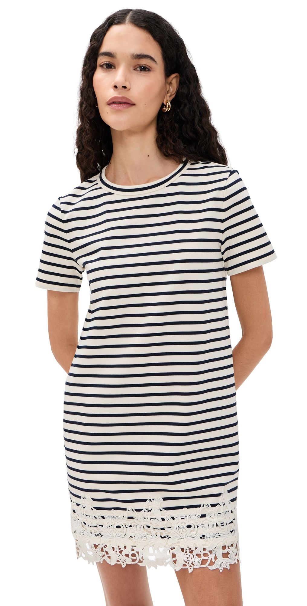 Veronica Beard Jean Rhue Dress Dove/Navy Stripe S