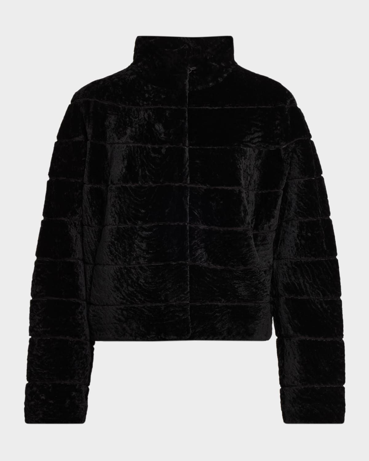 Reversible Textured Lamb Shearling Jacket