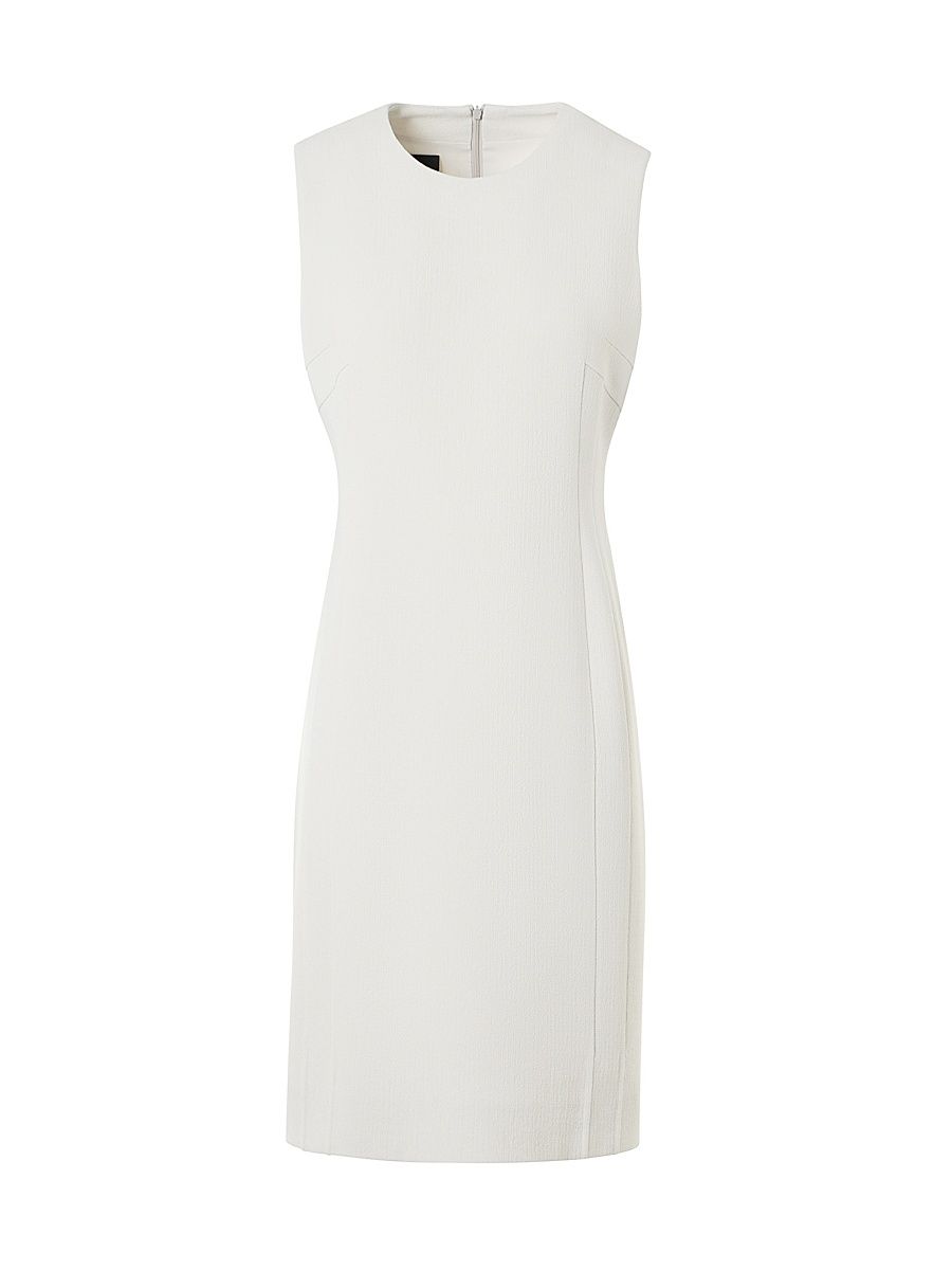 Women's Double-Face Wool Crêpe Sheath Dress - Greige - Size 12