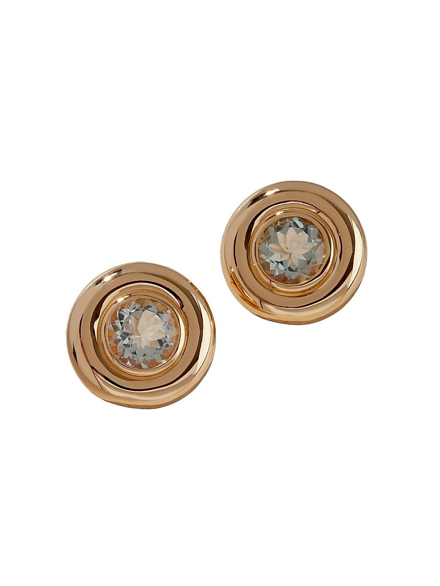 Women's The Noor 18K-Gold-Plated & Green Amethyst Stud Earrings - Gold