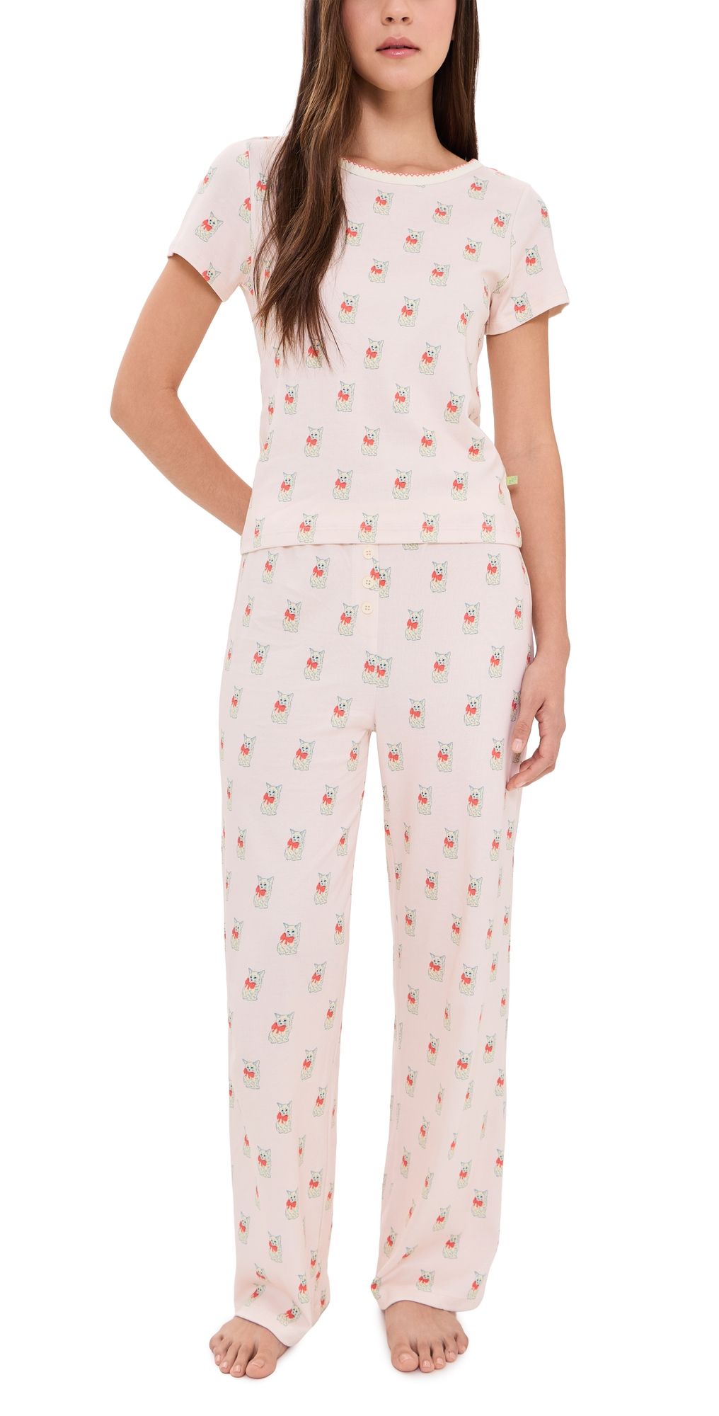 Cozyland by Morgan Lane Baby Jean Long Pajama Set Spruce Chat Mignon XL