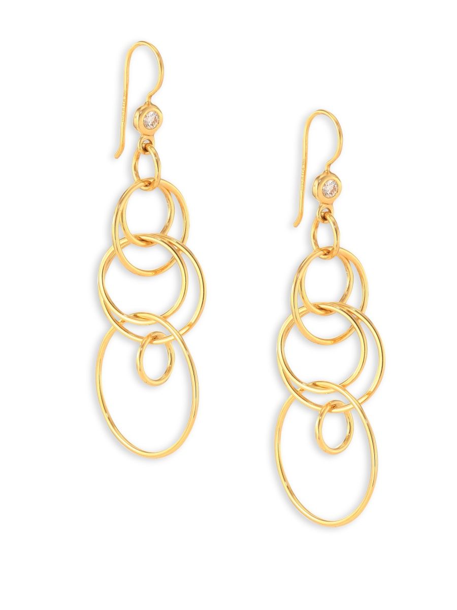 Ippolita Women's Classico Small 18K Yellow Gold Smooth Jet Set Earrings - Gold