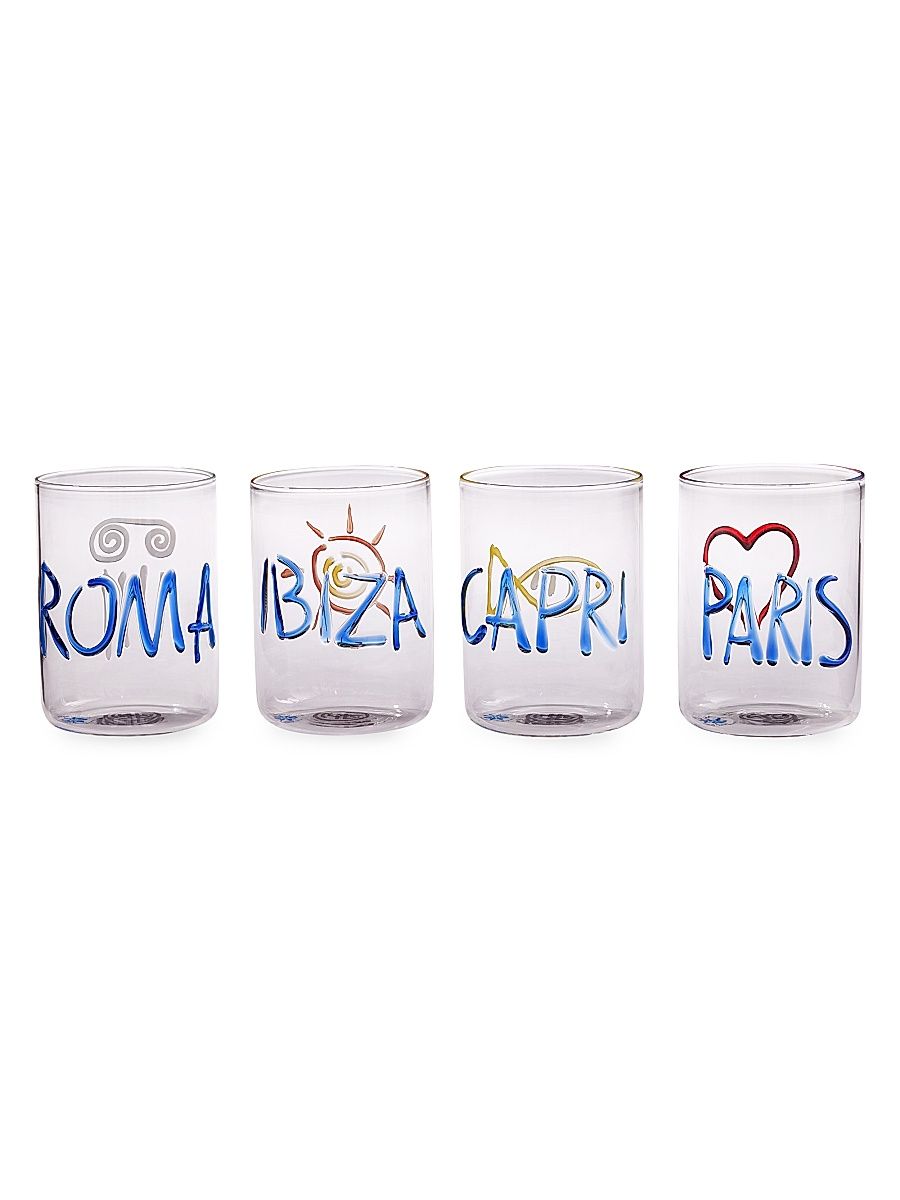 Jet Set 4-Piece Glass Set - Clear