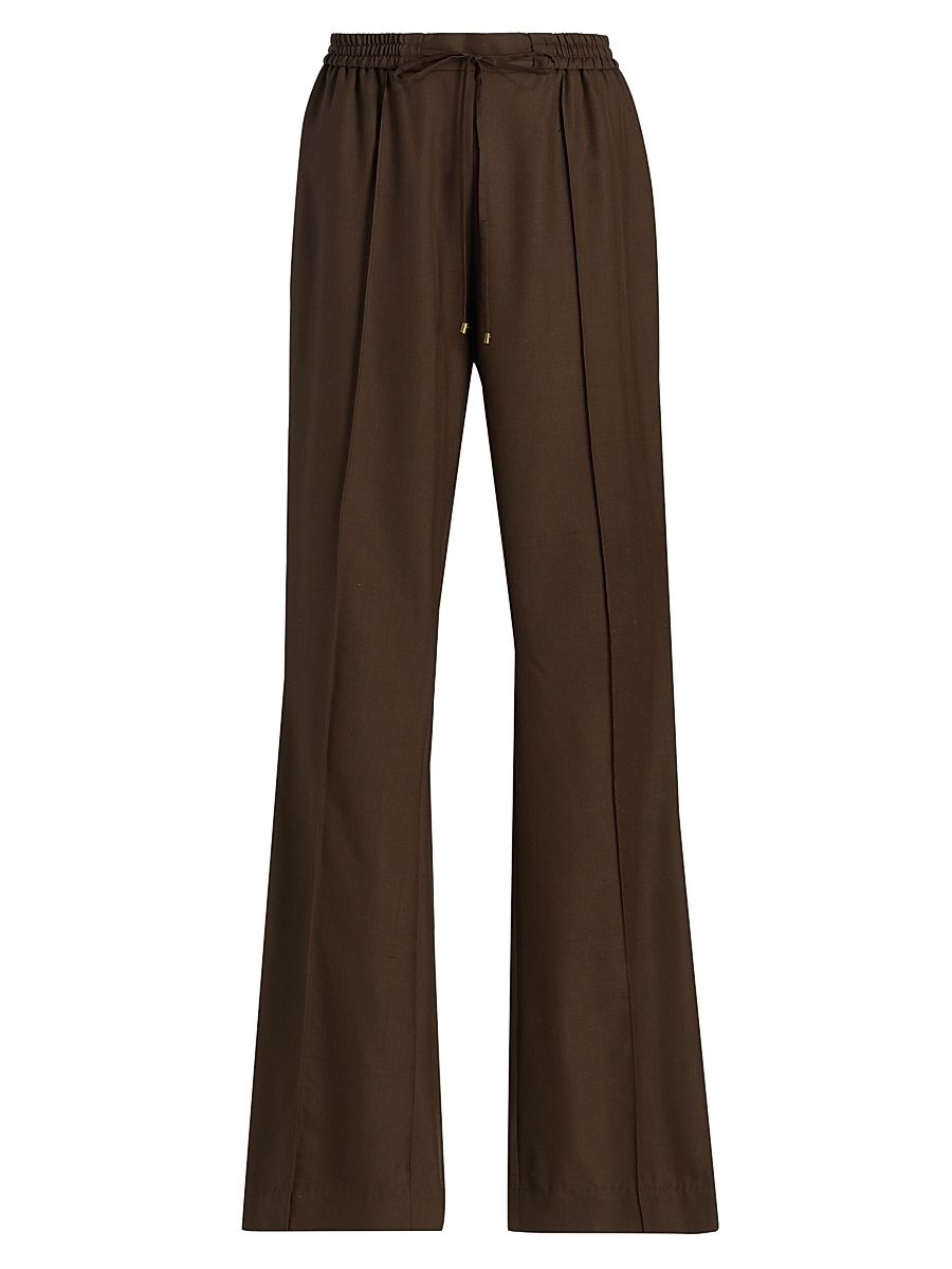 Women's Luna Obi Silk Track Pants - Chocolate - Size 8
