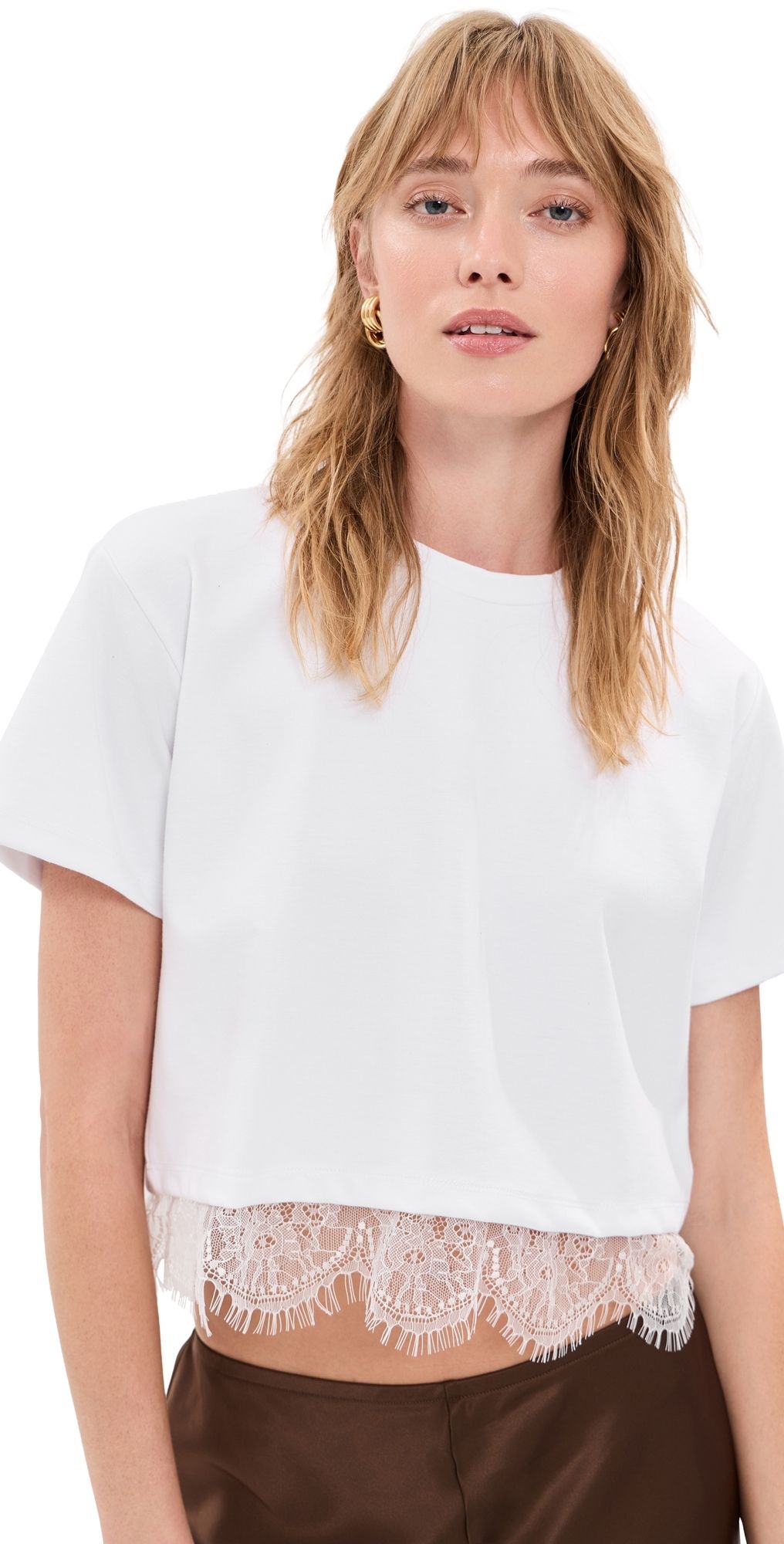 LE BOP Lace Hazel Tee Heather Grey/White XXL
