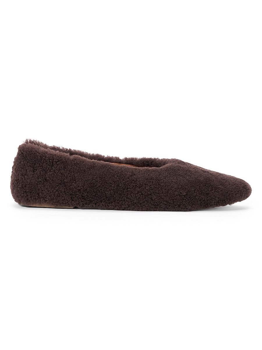 Women's Alba Shearling Ballet Flats - Espresso - Size 11
