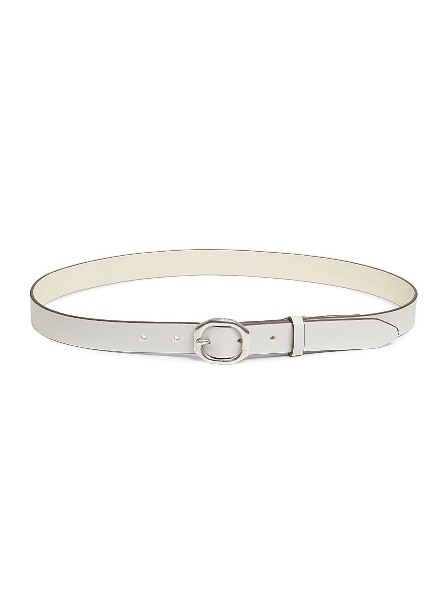 Women's Audrey Leather Belt - Anthracite White - Size Medium