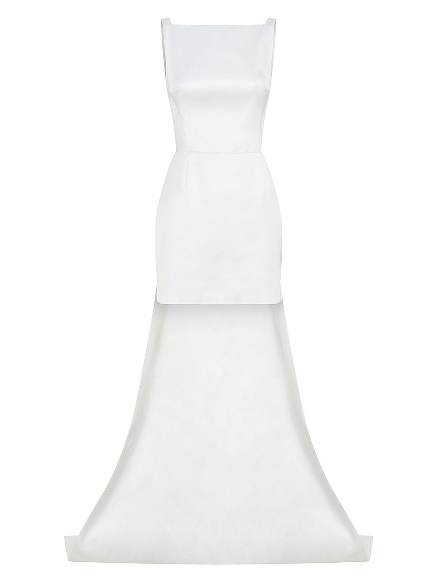 Women's Valentina Sleeveless Train Minidress - Pearl - Size 12