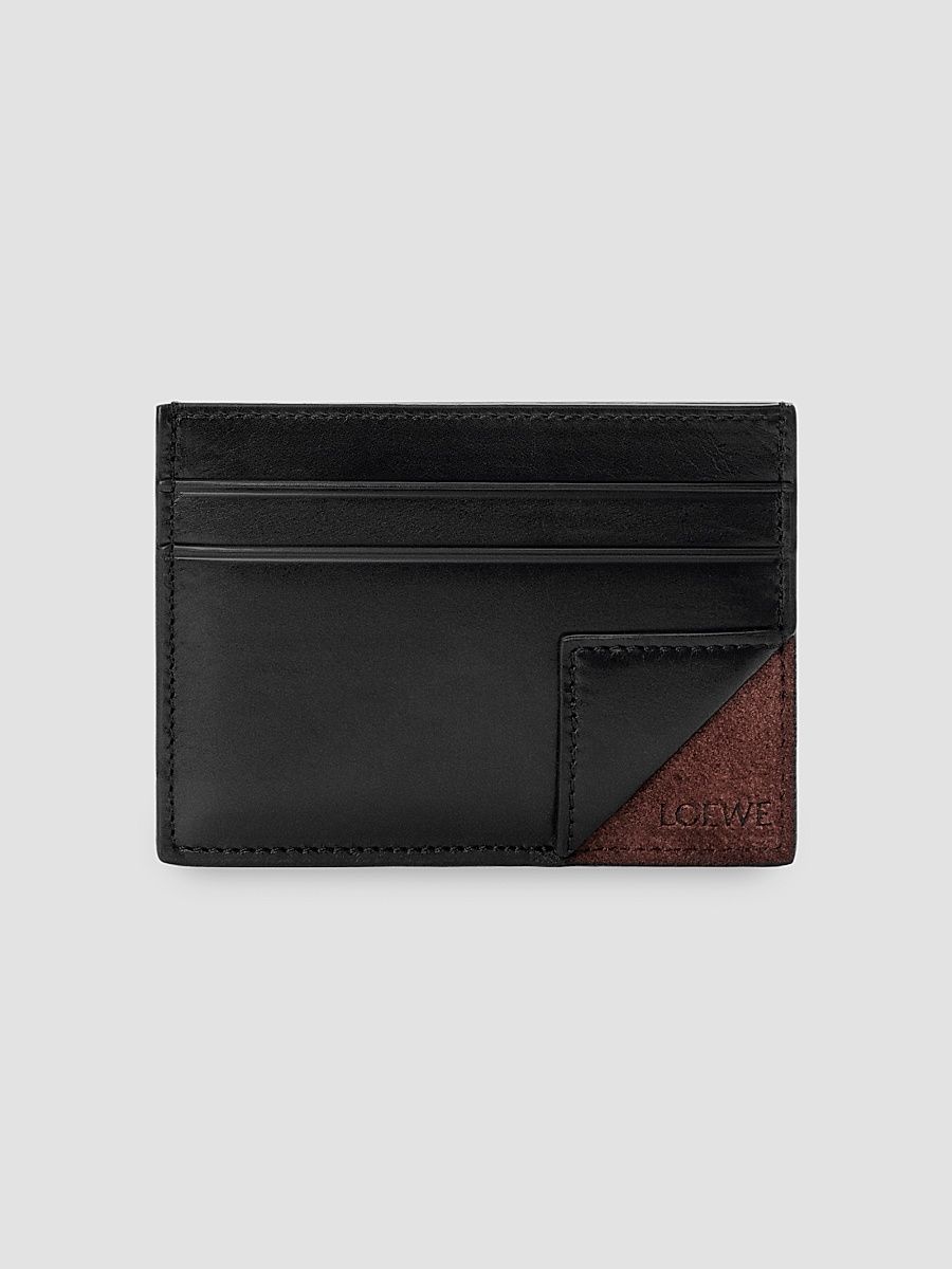 Men's Switch Plain Leather Card Case - Black Espresso