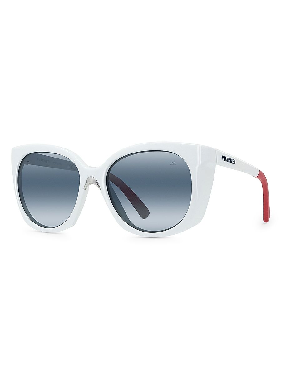 Men's Altitude 02 55MM Cat-Eye Sunglasses - White
