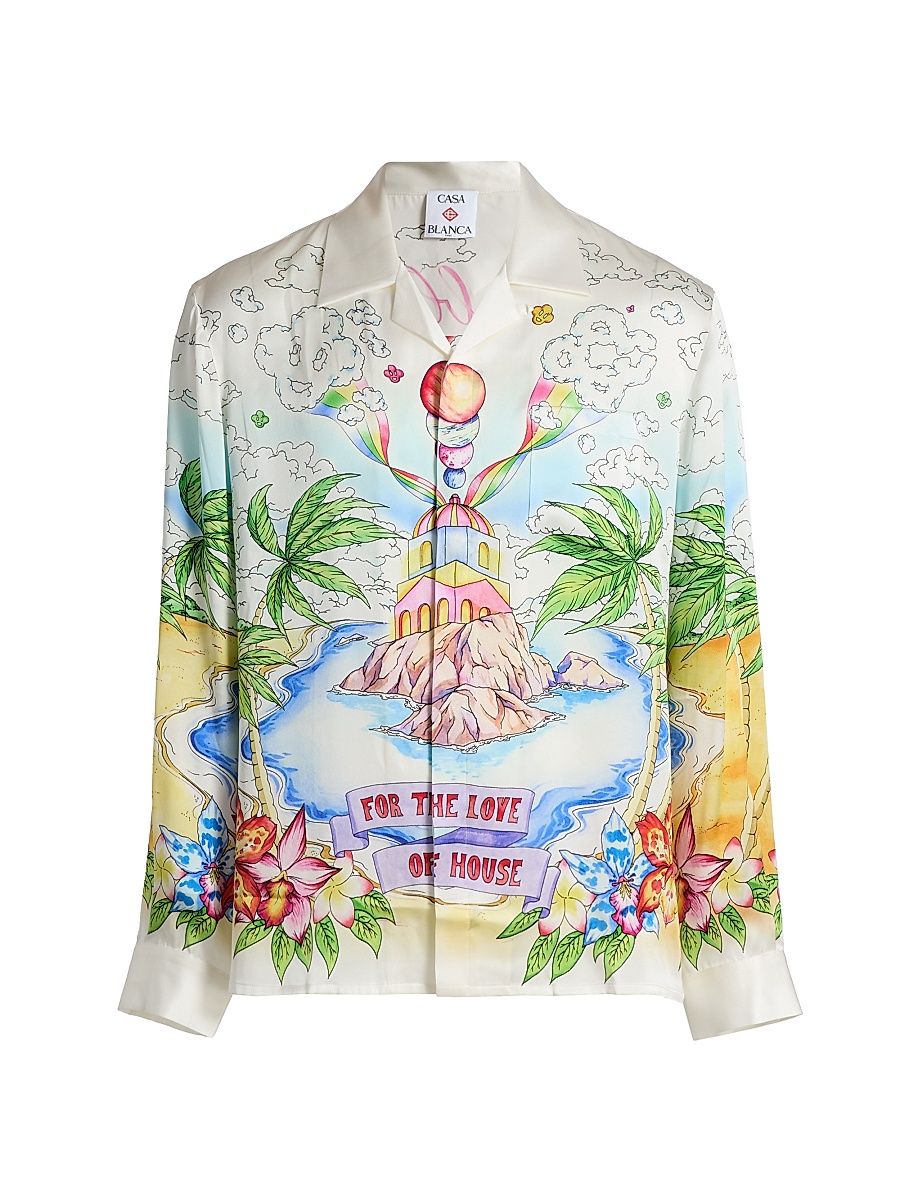 Men's Better Days Silk Long-Sleeve Camp Shirt - Silk Twill - Size XXL