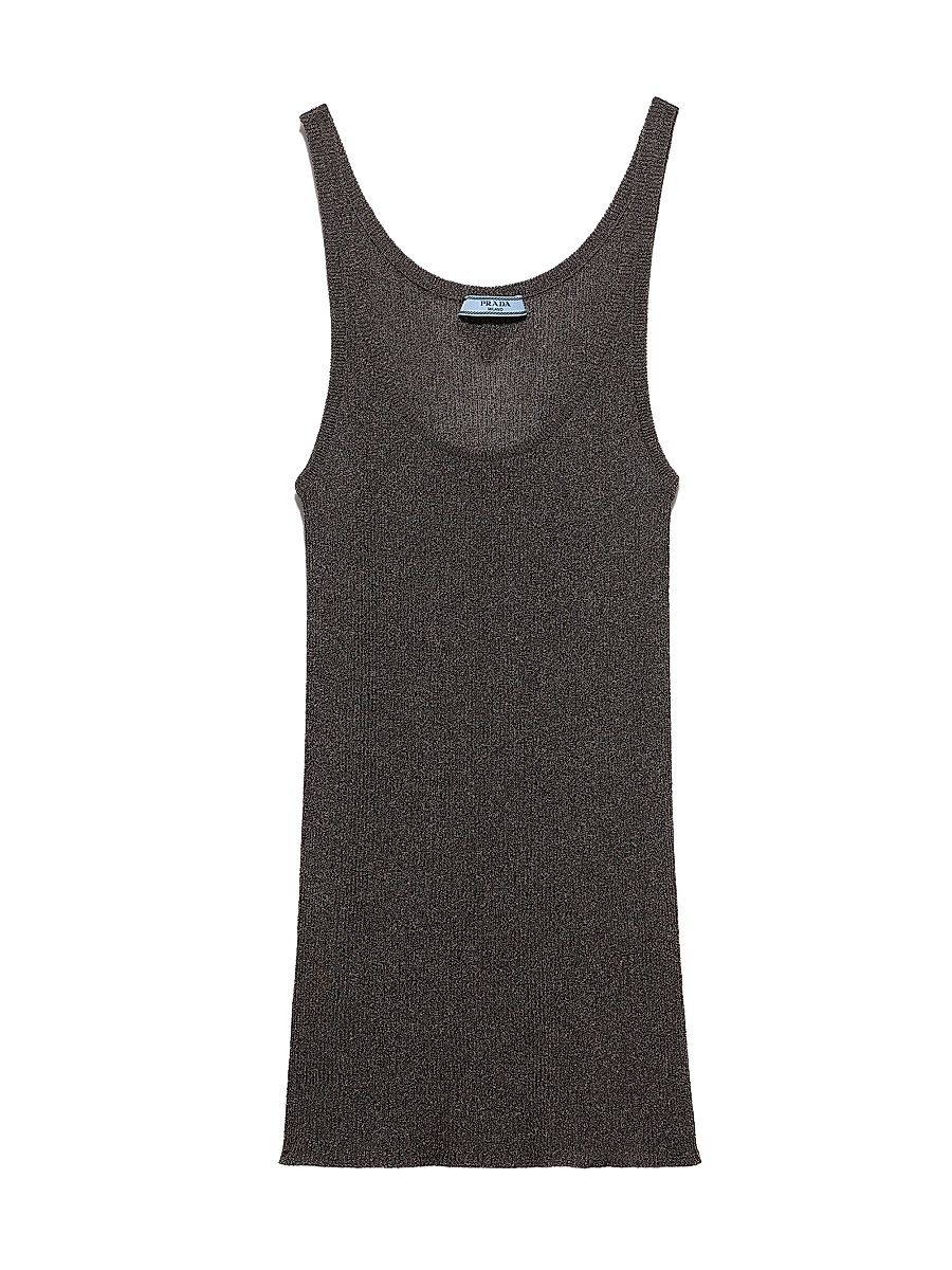 Women's Lamé Tank Top - Grey - Size 8