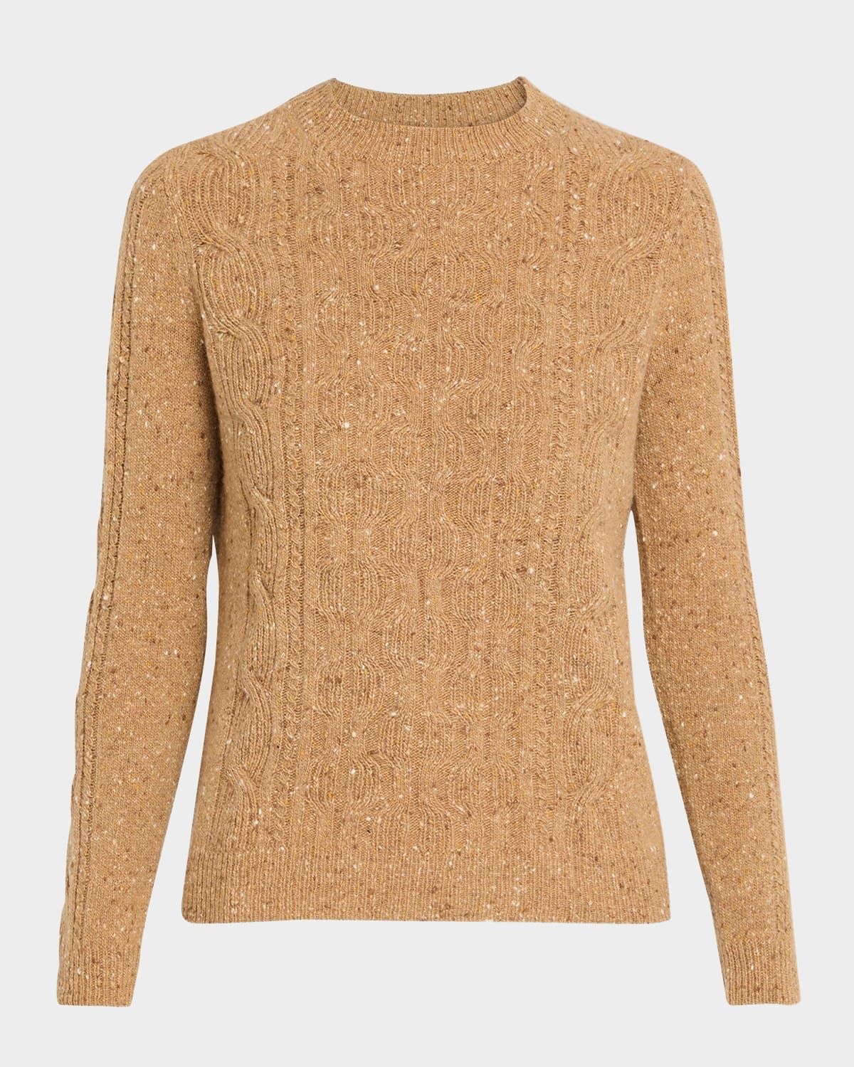 Cable-Knit Cashmere Donegal Sweater