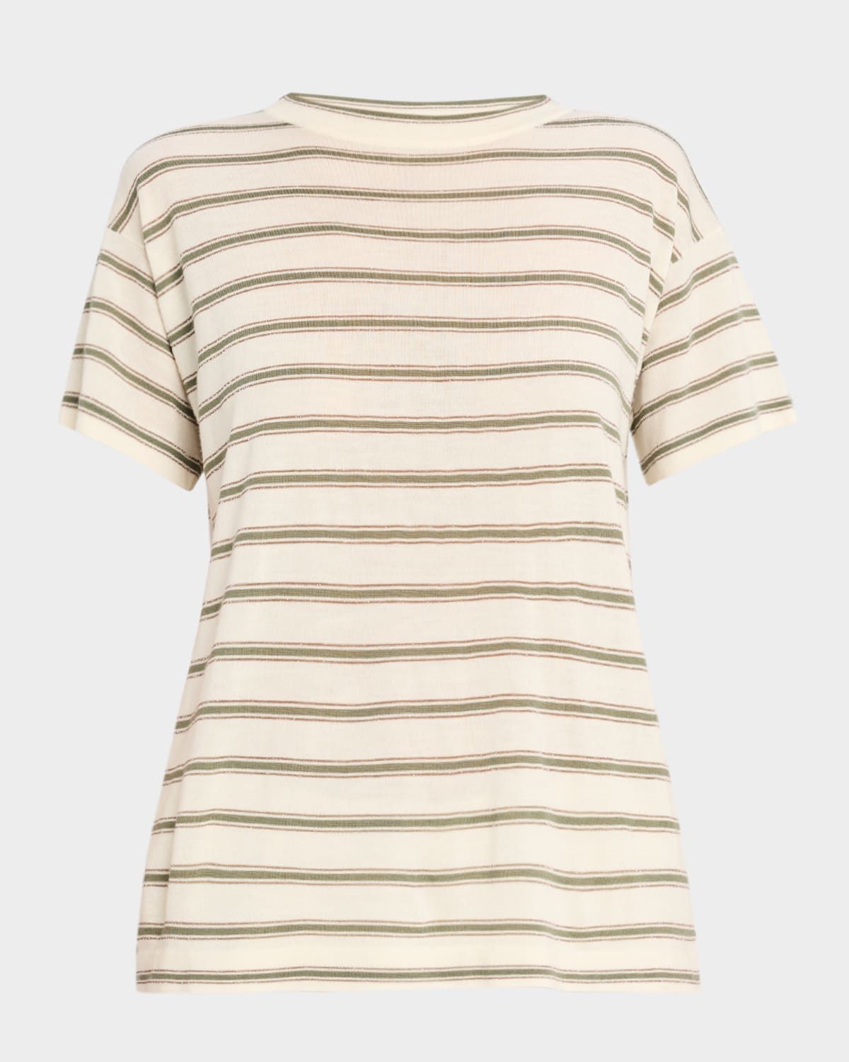 Metallic Striped Short-Sleeve T-Shirt