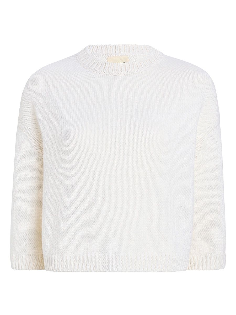 Women's Sabina Cashmere-Mohair Boxy Sweater - Ivory - Size XL