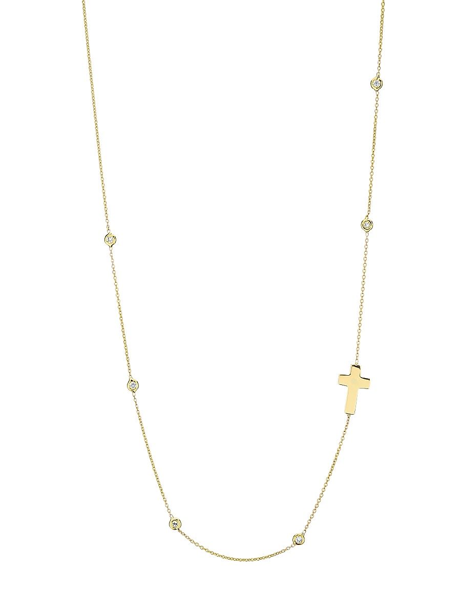 Women's Tiny Treasures 18K Yellow Gold & 0.12 TCW Diamond Cross Pendant Necklace - Yellow Gold