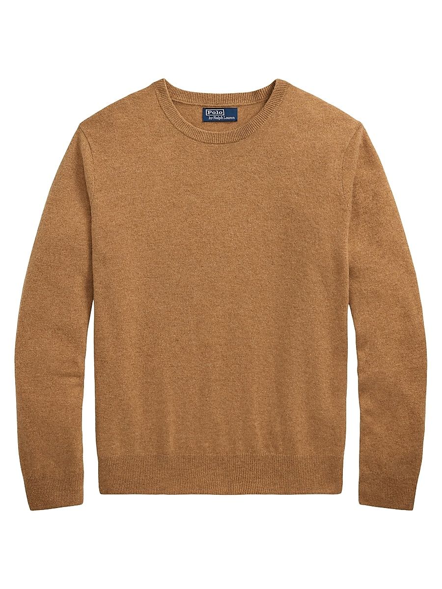 Men's Washable Cashmere Crewneck Sweater - Brown Sugar Melange - Size XXL