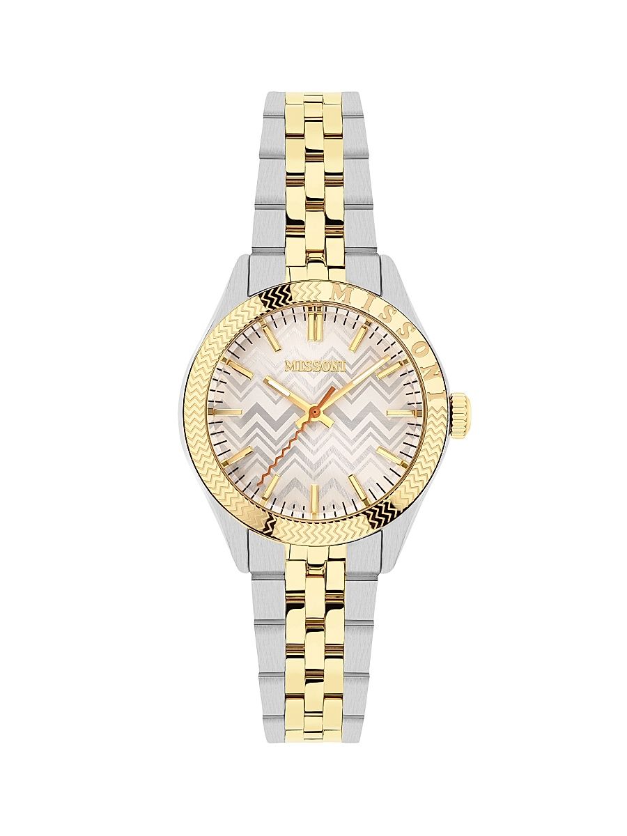 Women's 34MM IP Yellow Gold Stainless Steel Watch - Two Tone