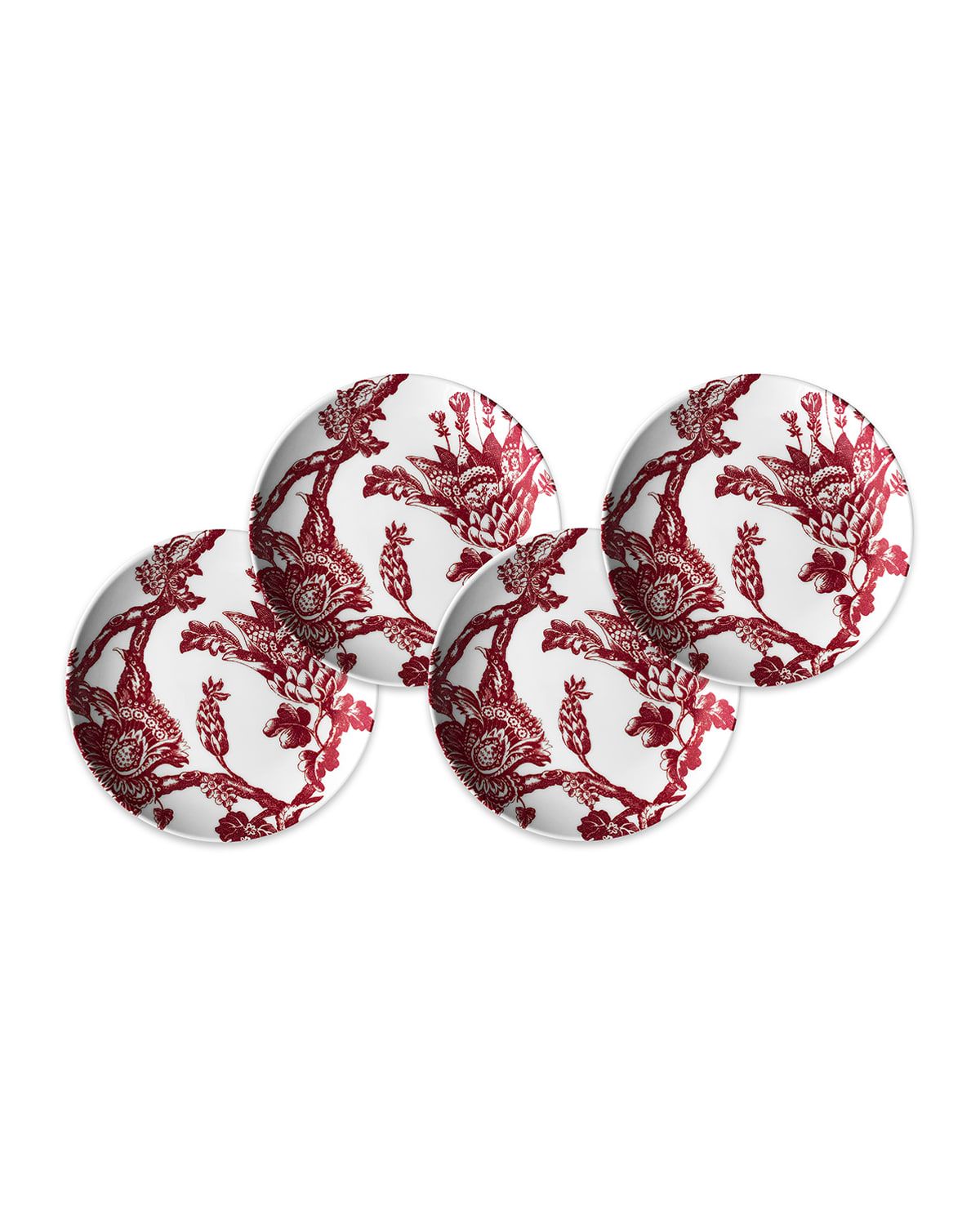 Arcadia Crimson Canapes Plates, Set of 4