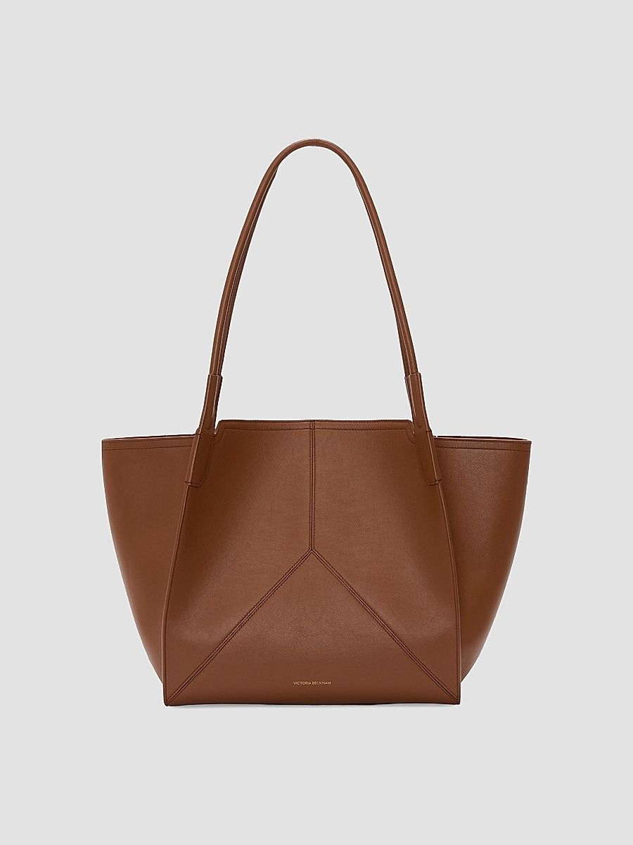 Victoria Beckham Women's Small Victoria Leather Tote Bag - Dark Tan