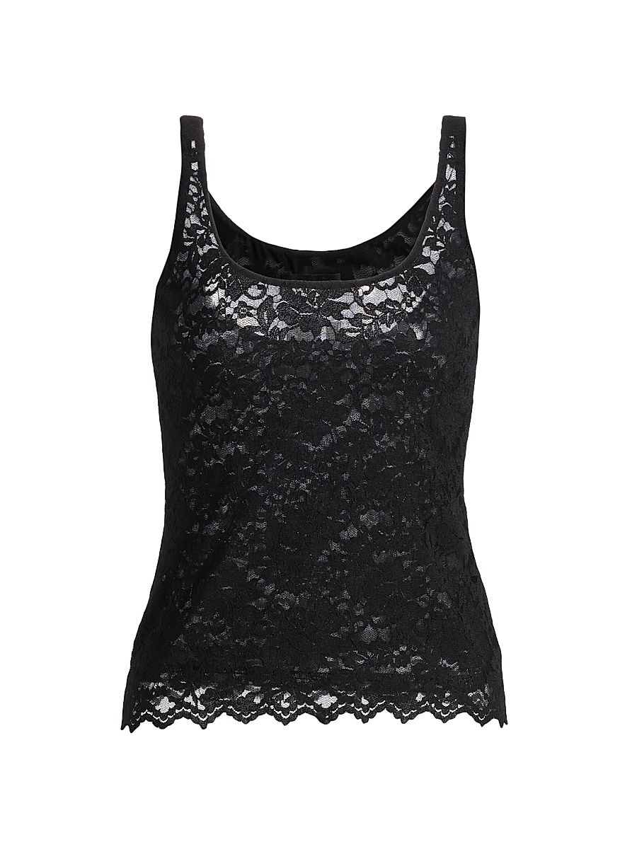 Women's Juliett Floral Lace Tank - Black - Size Large