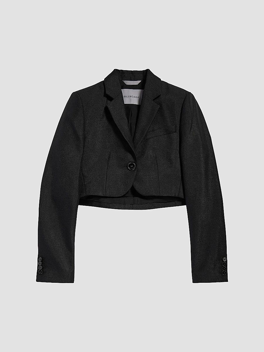 Balenciaga Women's Cropped Blazer - Black - Size 4