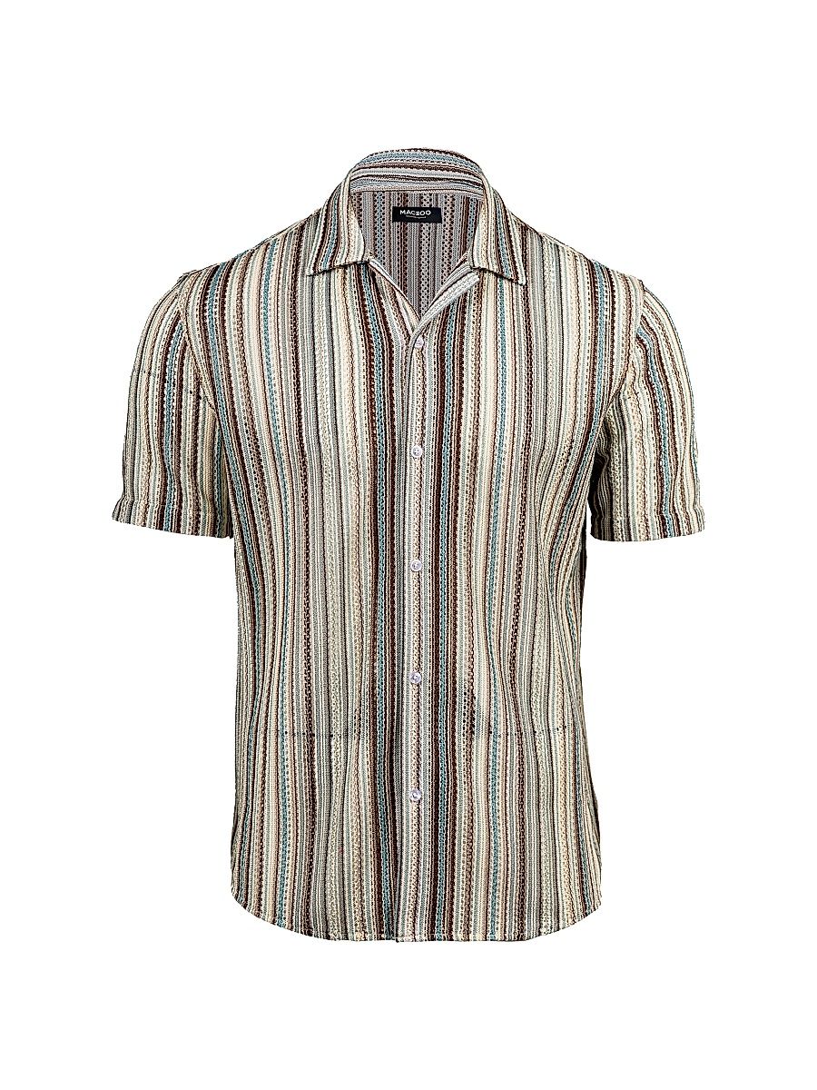 Men's Shirt Knitted Marthyr Shirt - Brown Beige - Size XXL