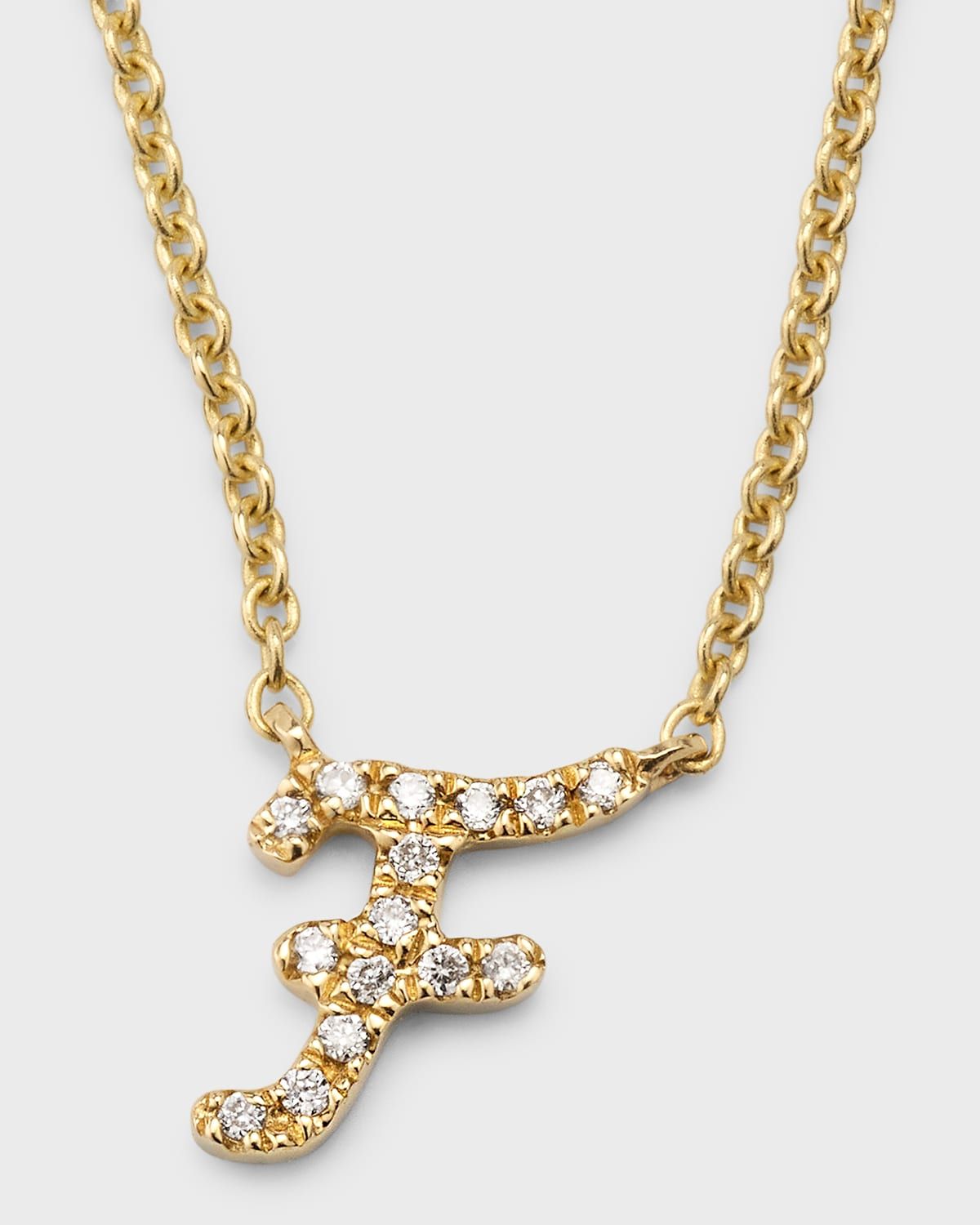 14k Diamond Pave Initial Necklace