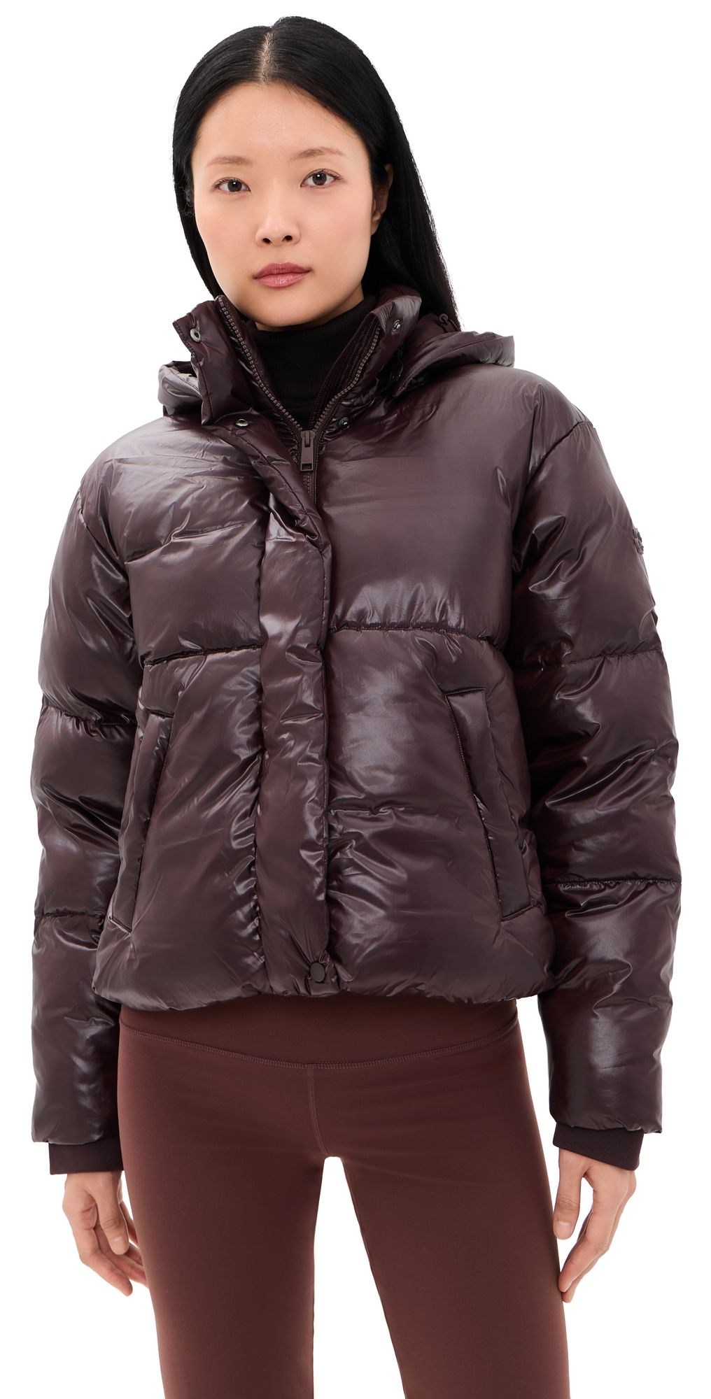 Beyond Yoga Up For It Puff Shine Jacket Shine Cocoa Plum M