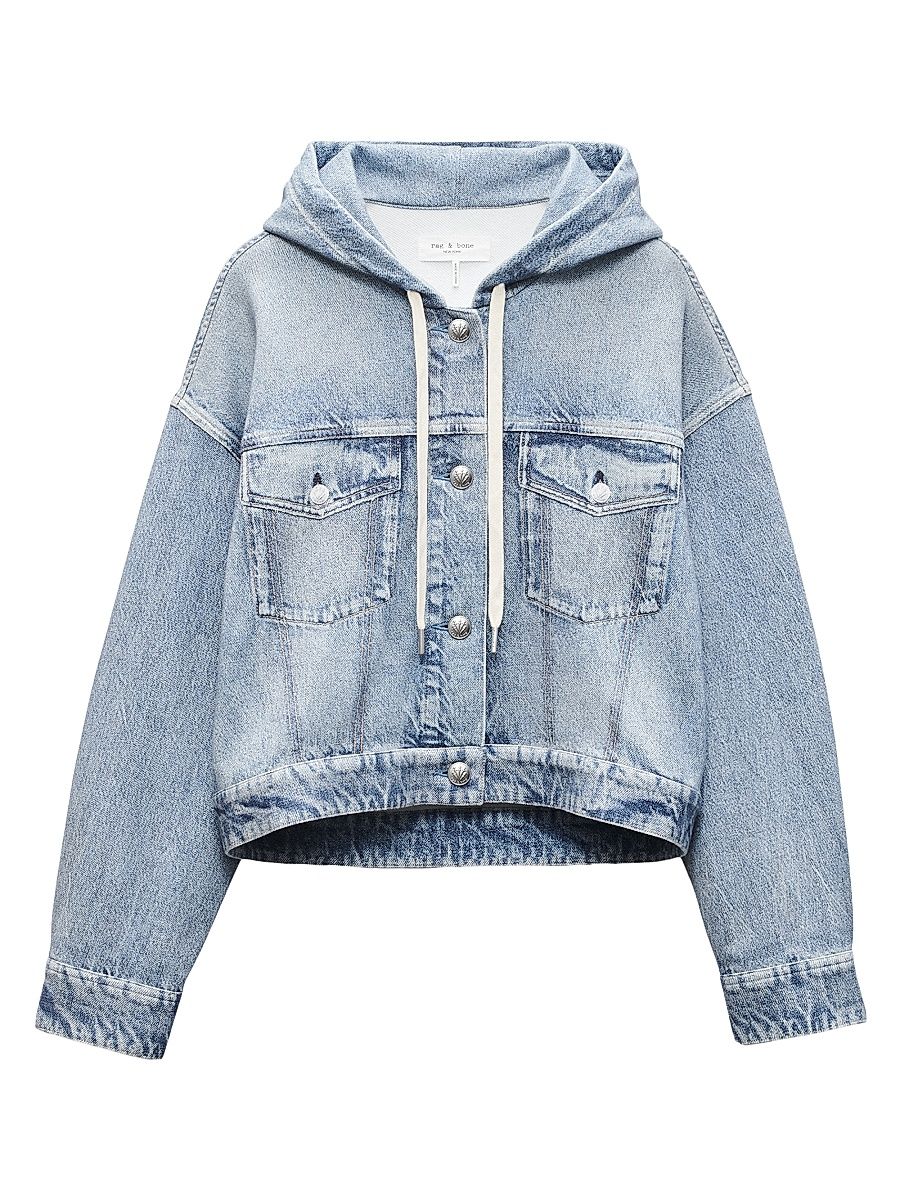 Women's rb Miramar Trucker Denim-Print Hoodie - Coney - Size Large