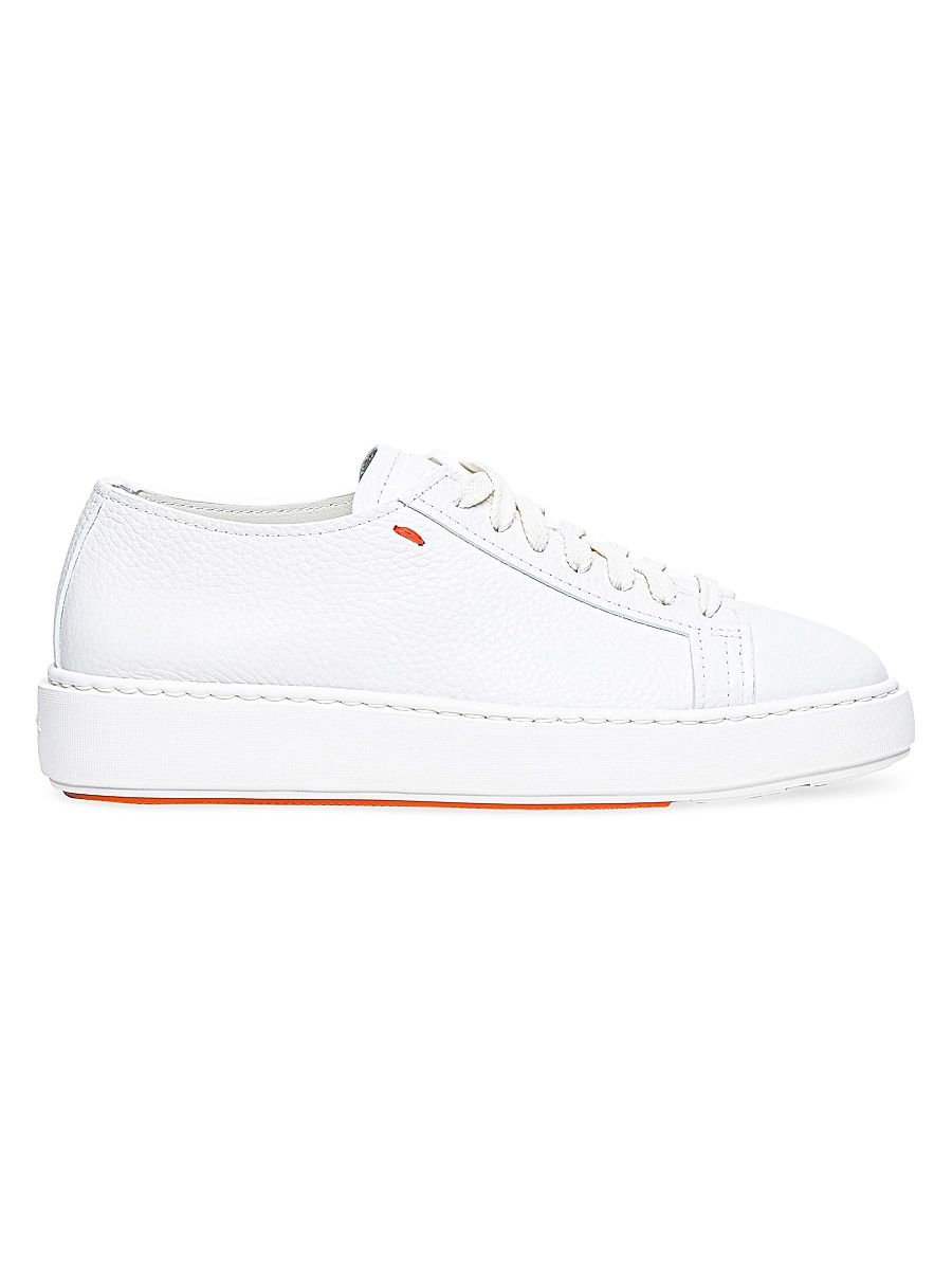 Women's Leather Low-Top Sneakers - White - Size 12
