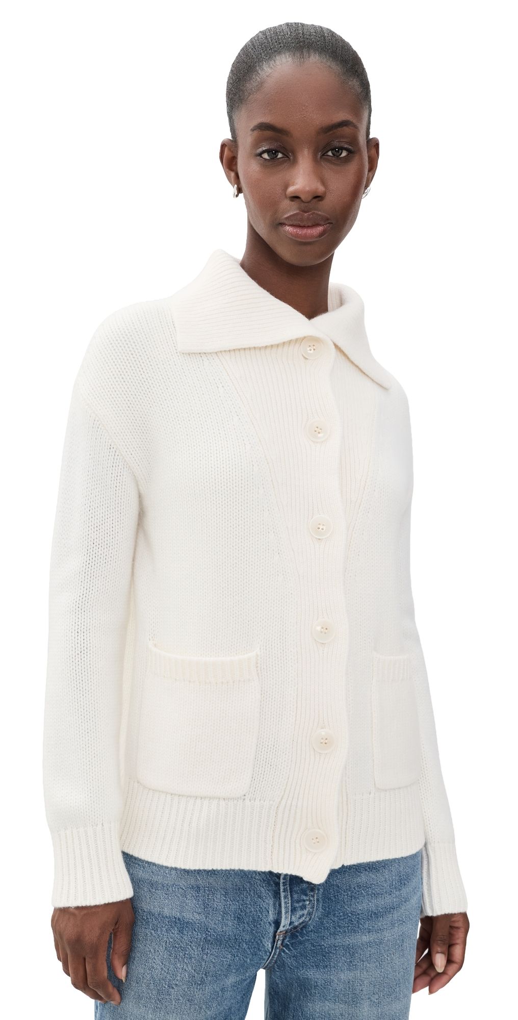 Secular Button Up Cardigan Ivory S
