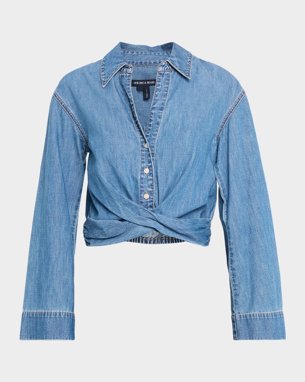 Timothy Twist-Front Denim Shirt